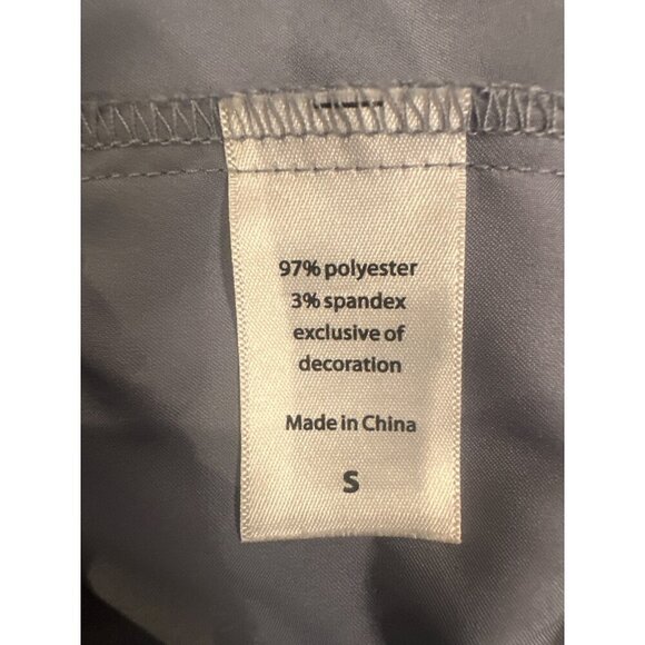 Luxury Blue Pajama Set With White Piping Button-Up Top & Drawstring Pants - Picture 3 of 7